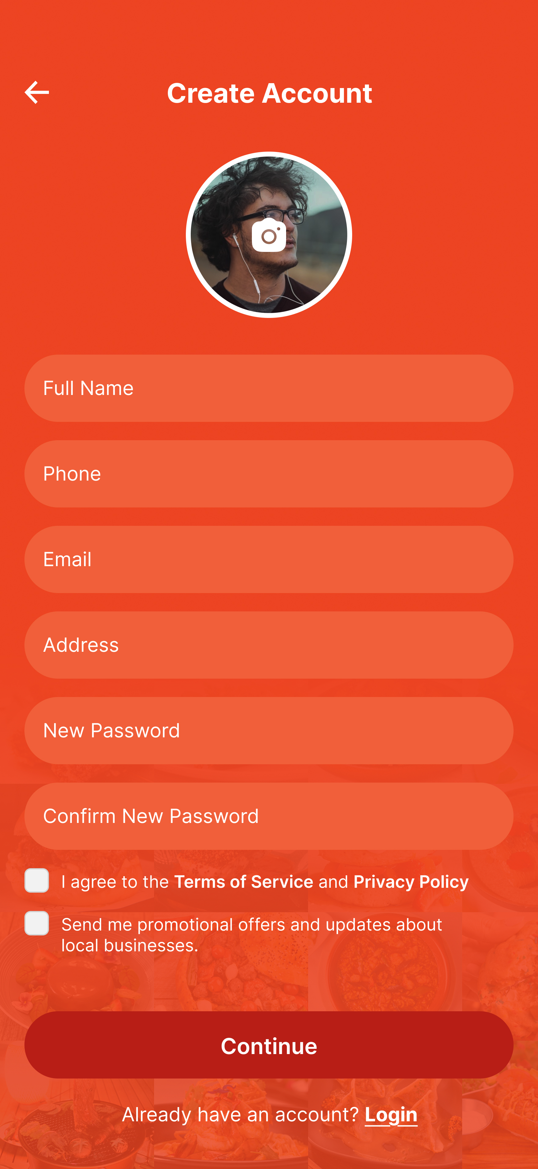 YumRunner App Register Account
